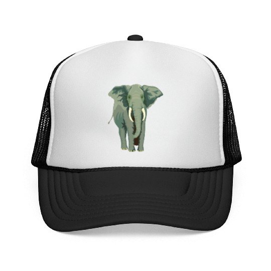 Elephant Face Funny Trucker Caps - Funny Animal Face Lover