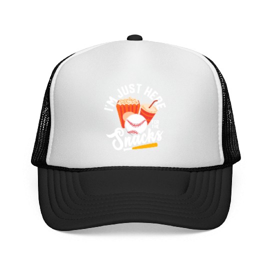 I'm Just Here For The Snacks Sport Fan Baseball Trucker Caps