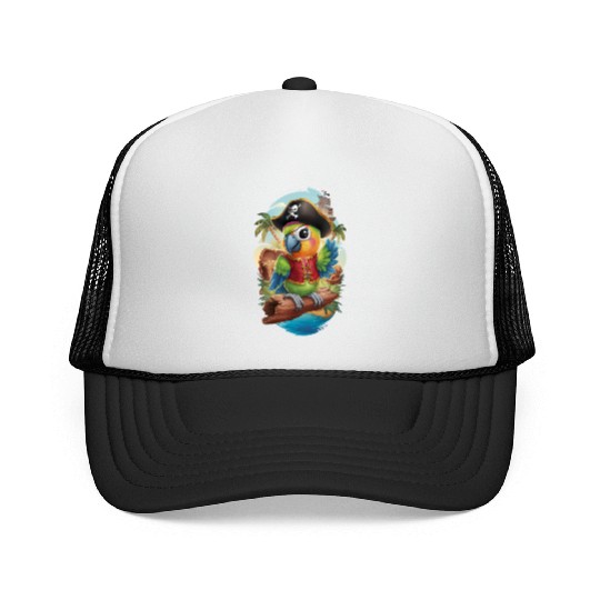 Pirate Parrot Adventure Trucker Caps