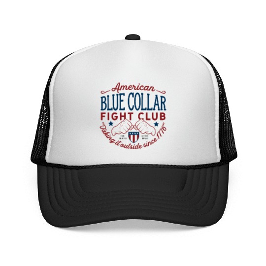 Blue Collar Fight Club Working Class Design Trucker Caps