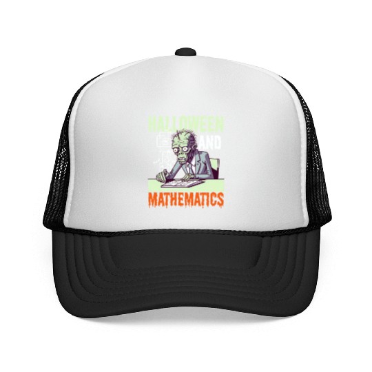 Halloween Math Teacher Halloween And Mathematics Trucker Caps