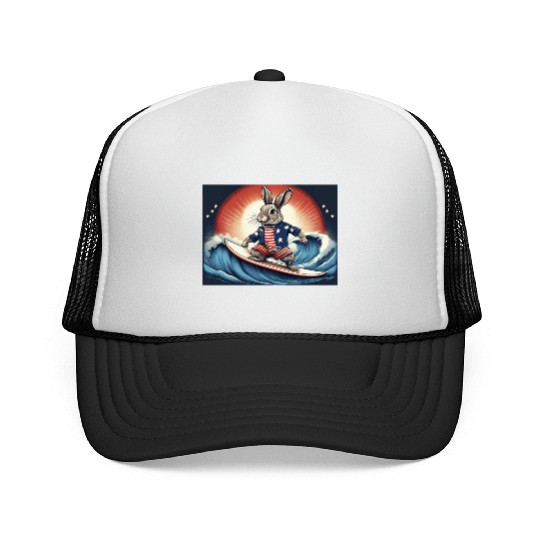 Stars & Stripes Surfer Bunny Trucker Caps