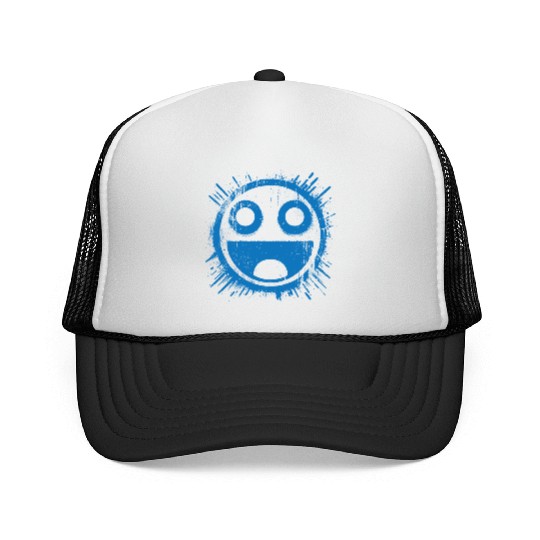 Blue Joyful Face Trucker Caps