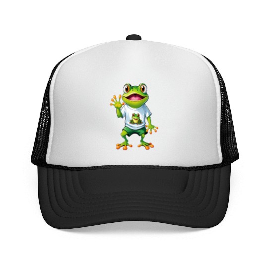 Green Happy Frog Trucker Caps