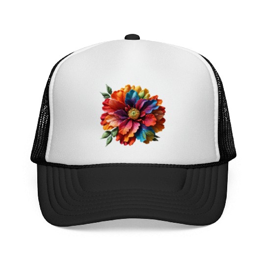 Vibrant Spectrum Bloom Trucker Caps