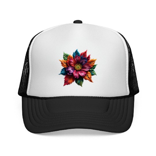 Spectrum Bloom - The Vivid Floral Symphony Trucker Caps