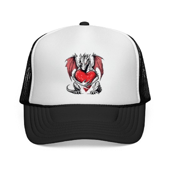 Dragon's Heart Embrace Trucker Caps