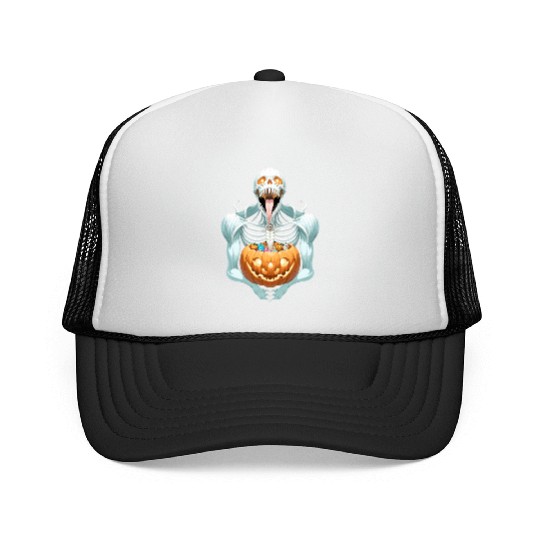Heavy Metal Skeletons and Skulls Halloween Art Trucker Caps