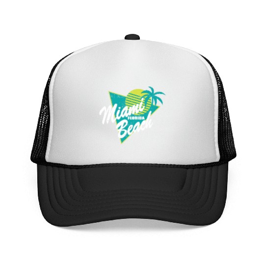 Miami Florida Beach Trucker Caps