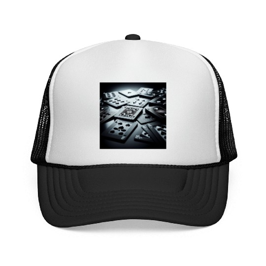Black Poker Cards Trucker Caps
