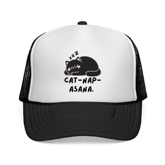 Lazy Cat Cat-Nap-Asana yoga Trucker Caps