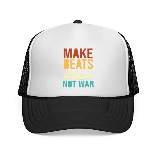 Retro vintage Music Producer Make Beats Not War Trucker Caps