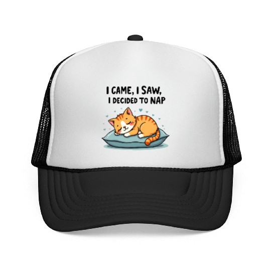 Cute Cat Nap Lover Funny Sleepy Naptime Humor Trucker Caps