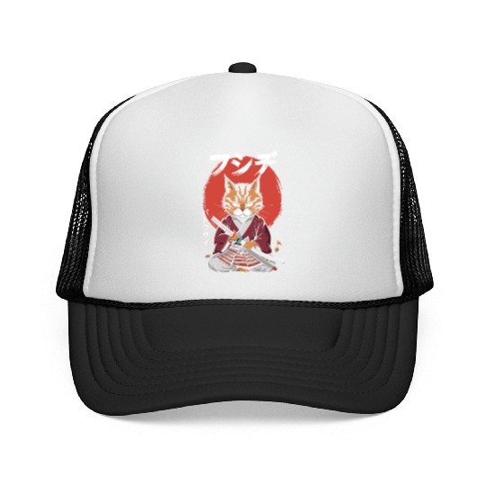 Neko Battousai Samurai Cat Classic Trucker Caps