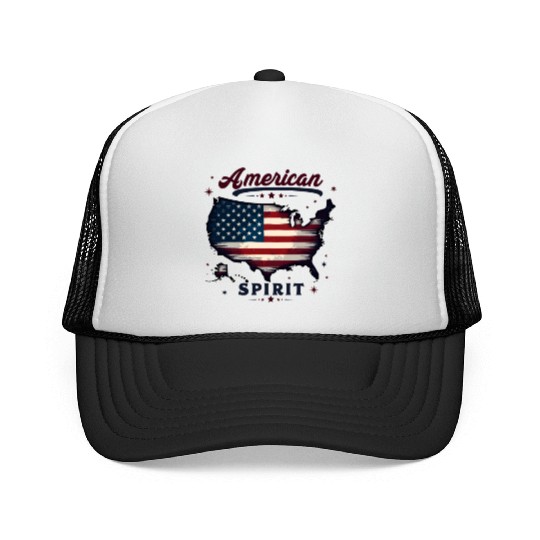 American Spirit Patriotic USA Flag Trucker Caps