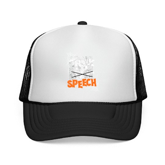 Trick Or Speech Halloween Speech Therapy SLP Trucker Caps