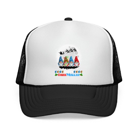 Happy Chrismukkah Gnomes Christmas Hanukkah Trucker Caps