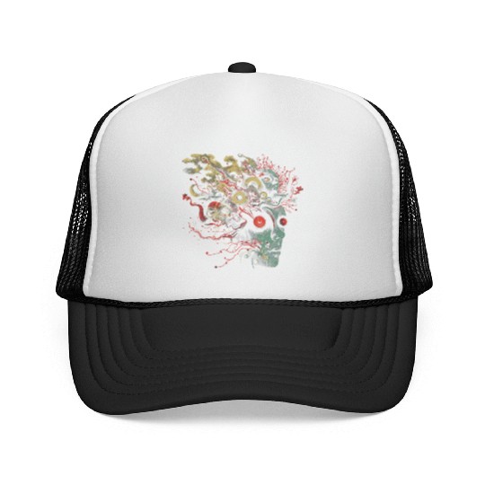 Weirdcore Aesthetic Weird Woman Face Dreamcore Eye Trucker Caps