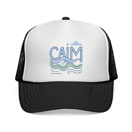 Calm: Peaceful and Minimalist Design Trucker Caps