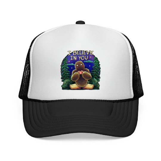 Bigfoot cryptid believe in you Trucker Caps