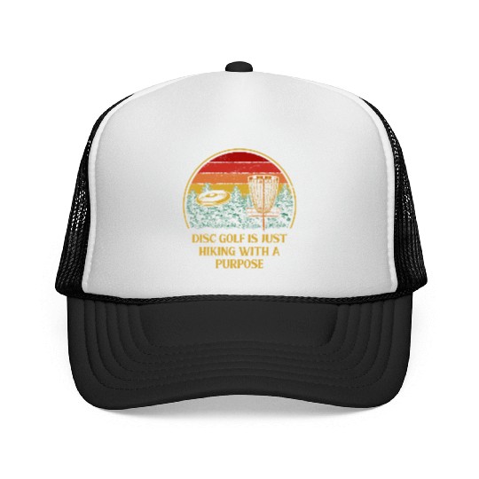 Disc Golf Is Just Hiking Golfer Sayings Disc Golf Trucker Caps
