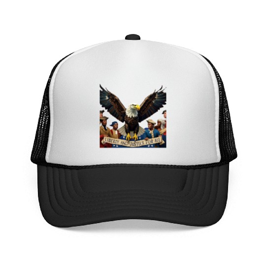 liberty and justice for all Trucker Caps