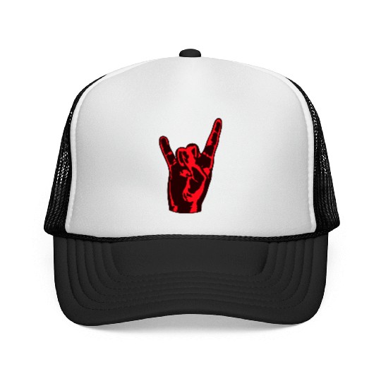 Heavy Metal Fun Hard Rock Music Horns Hand Gesture Trucker Caps