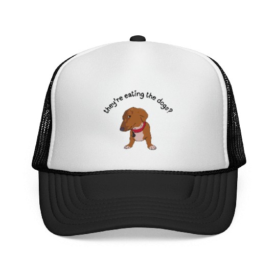 They're Eating The Dogs Funny Trump Kamala Harris Trucker Caps