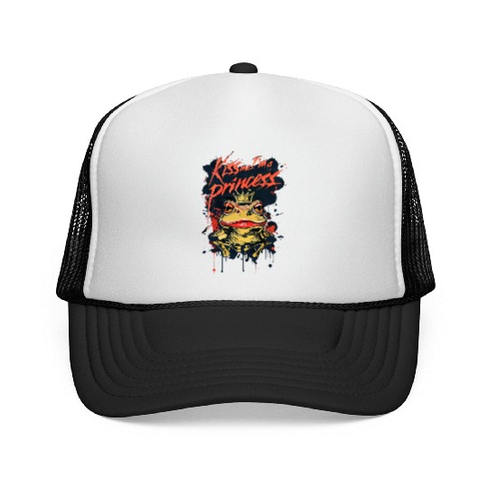 Kiss Me I'm A Princess Funny Frog Toad Trucker Caps