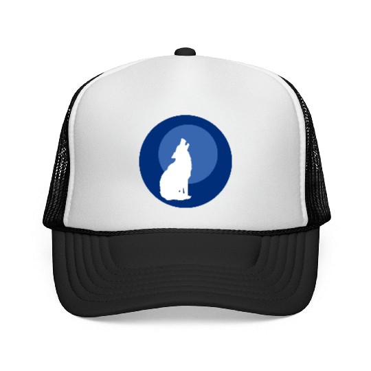 Wolf Moon Nature Vector Trucker Caps