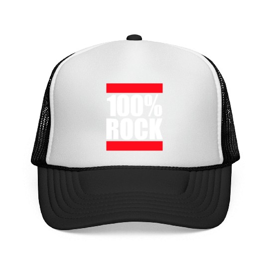 100 % Percent Rock Heavy Metal Music Text Logo Trucker Caps