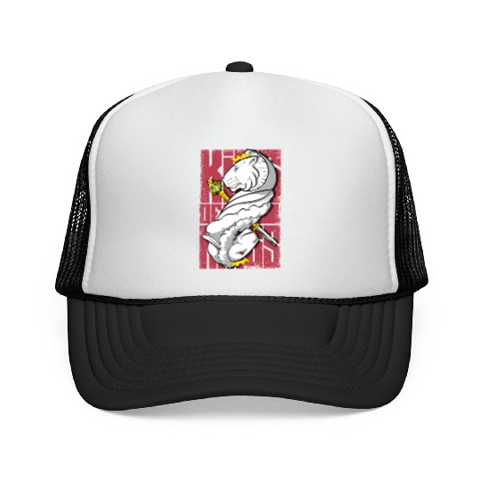 Lion King and the Holy Lamb Christian Art Trucker Caps
