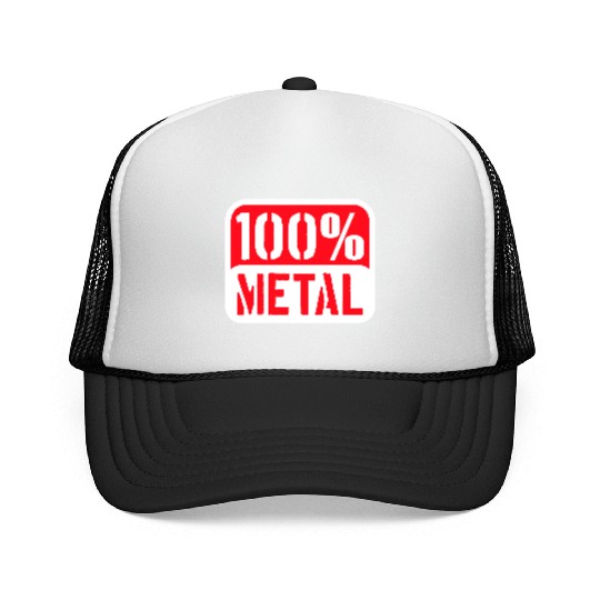 100 % Percent Rock Heavy Metal Music Text Logo Trucker Caps