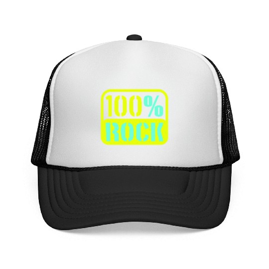 100 % Percent Rock Heavy Metal Music Text Logo Trucker Caps