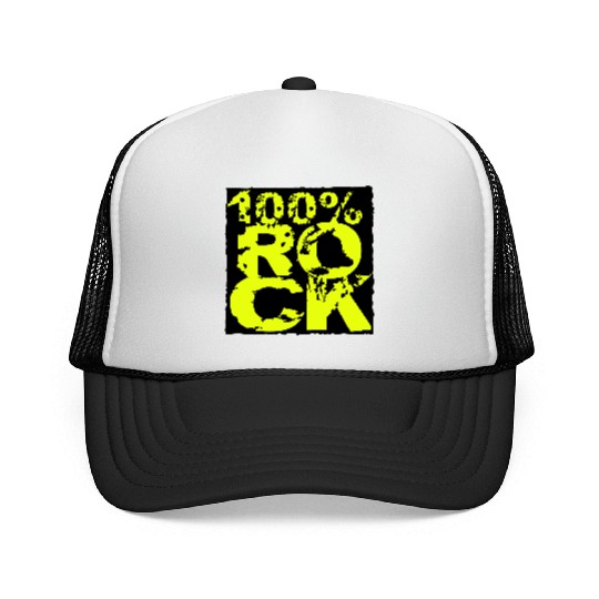 100 % Percent Rock Heavy Metal Music Text Logo Trucker Caps