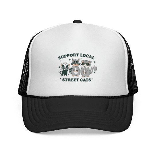 Support Local Street Cats Skunk Raccoon and Possum Trucker Caps