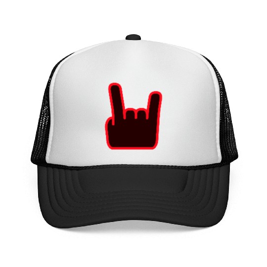 Heavy Metal Fun Hard Rock Music Horns Hand Gesture Trucker Caps