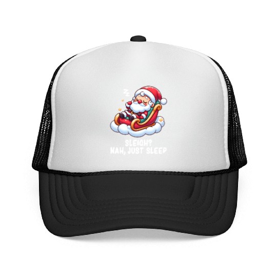 Santa Claus - Funny Santa Claus - Lazy Santa Claus Trucker Caps