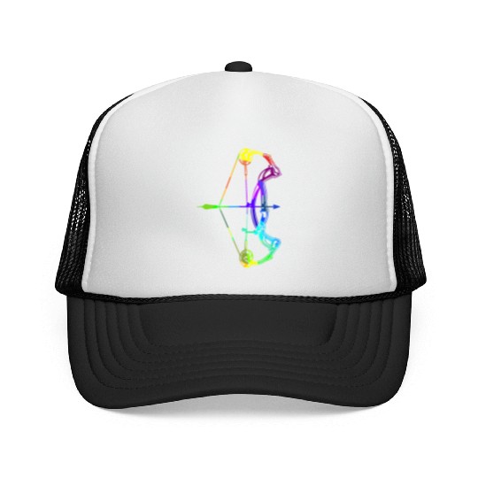 Archery rainbow colors polygon sport Trucker Caps
