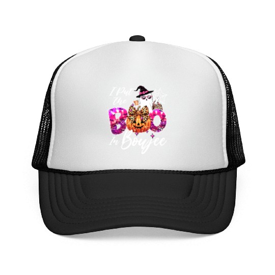 I Put The Boo in Boujee Halloween Leopard Ghost Trucker Caps