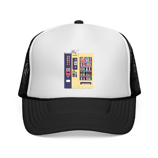 Japanese vending machine with little friend. Trucker Caps