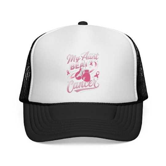 My Aunt Beat Cancer Breast Cancer Awareness Trucker Caps