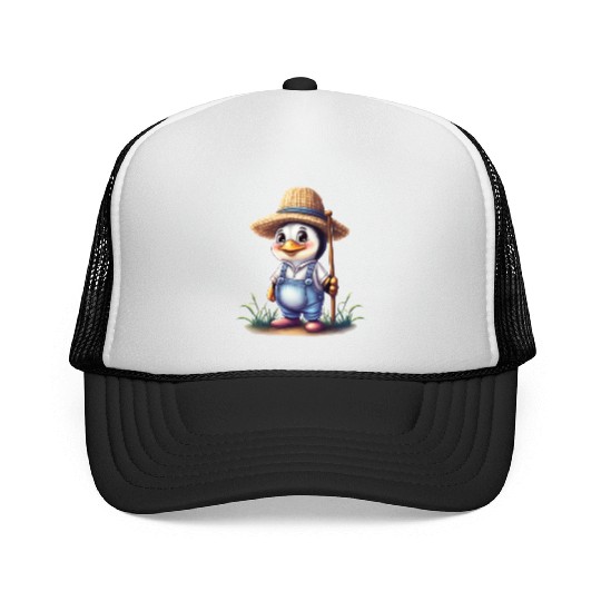Penguin Famila, Funny Penguin , Penguin Logo Trucker Caps