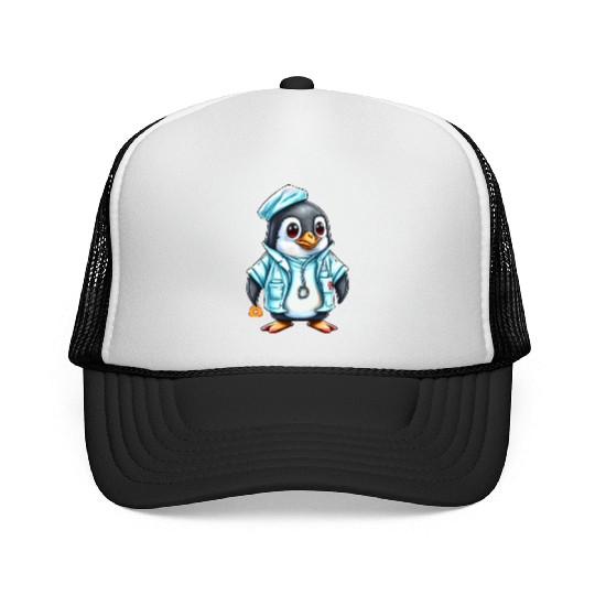 Penguin Doctor, Penguin Famila, Funny Penguin Trucker Caps