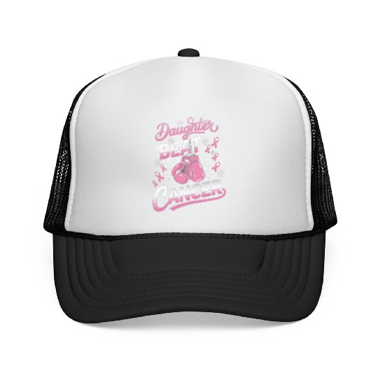 My Daughter Beat Cancer Breast Cancer Awareness Trucker Caps