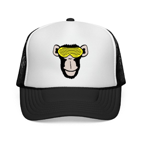 Funky Sunglasses Gorilla Cool Party Monkey Funny Trucker Caps