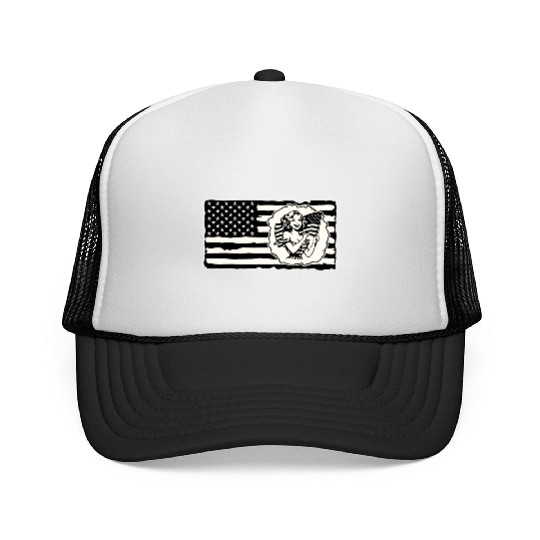 Retro Flag Girl © LIKE US ON FACEBOOK # Trucker Caps