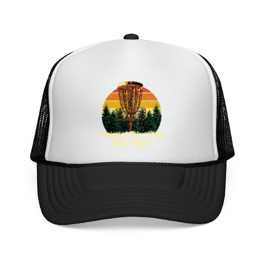 Creative Disc Golf Done Motivational Quote Golfer Trucker Caps