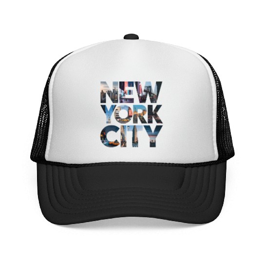 New York City | Urban Skyline Letters Design Trucker Caps