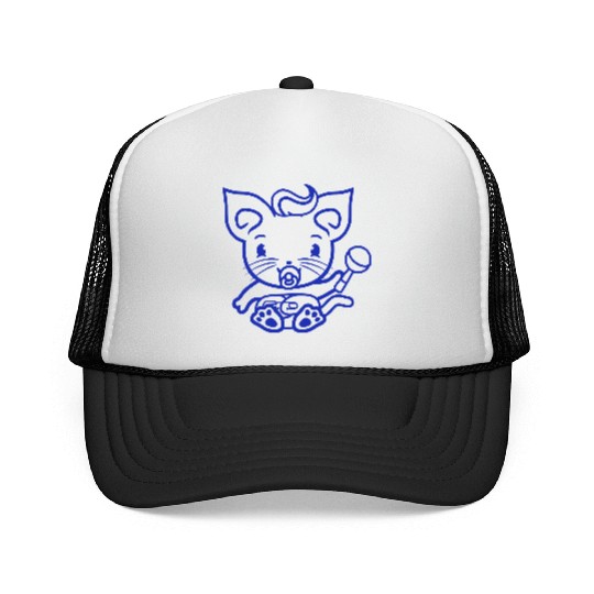 Baby Cat Cute Pacifier Rattle Diaper Toddler Child Trucker Caps